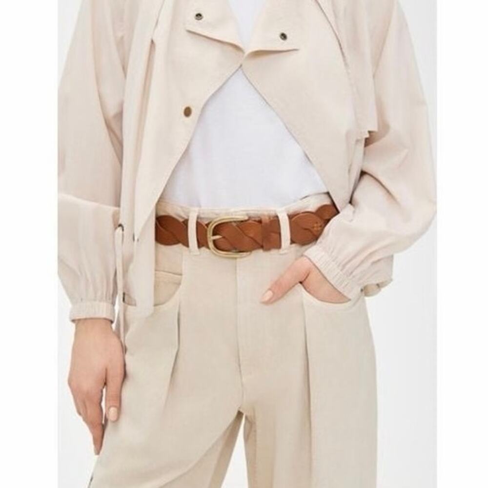 Isabel Marant (85) Zigza Braided Cowhide Leather Belt Natural Made in Italy Boho